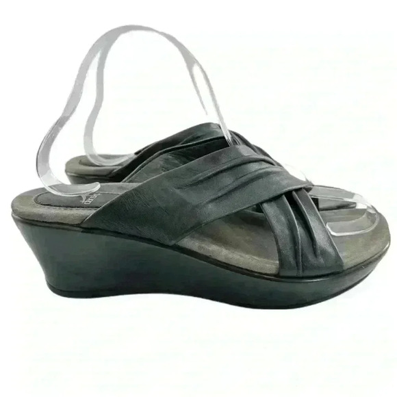 Dansko Avalon size 38 7.5-8 black leather wedge platforms comfort orthopedic - Picture 1 of 16